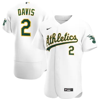 mens nike khris davis white oakland athletics home authenti